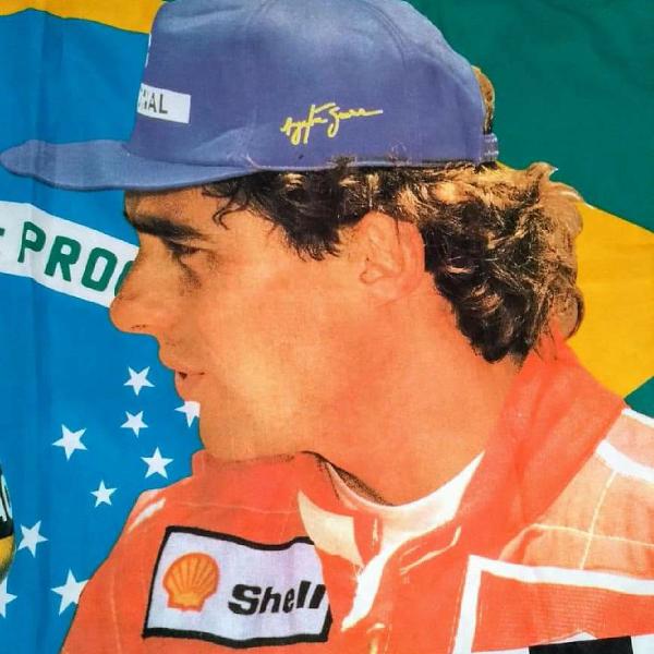 Ayrton Senna bandeira echarpe francês comemorativo