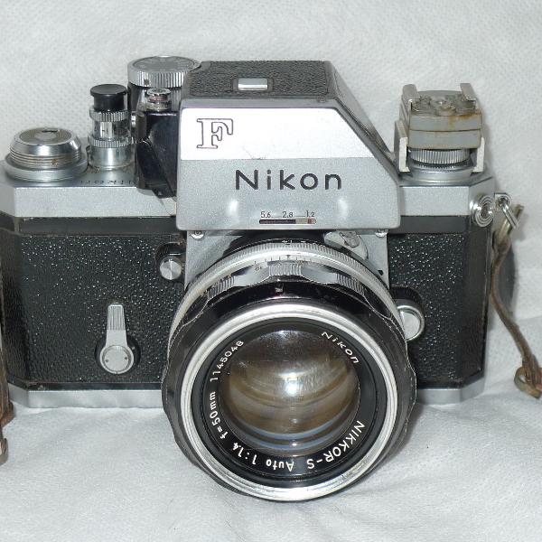 Câmera Nikon F Lente Nikkor 50 Mm 1: 1.4 Rara 1972 Dslr