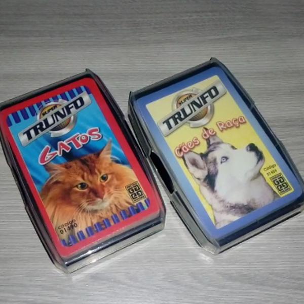 Kit 2 Super Trunfo Cães de Raça + Gatos | Jogo de cartas