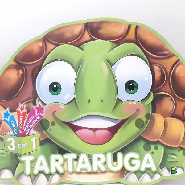 Livro infantil tartaruga 3 em 1 história atividades e