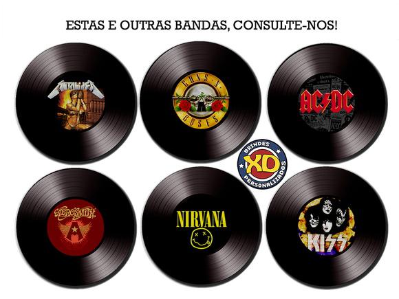 Porta-Copos Bandas Rock Personalizados Emborrachados