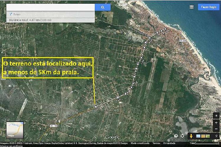 Terreno à Venda, 2250 m² por R$ 36.000 à 4km da praia.