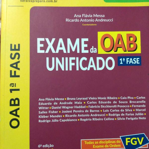 Unificado Exame OAB 1a fase 2016 Saraiva