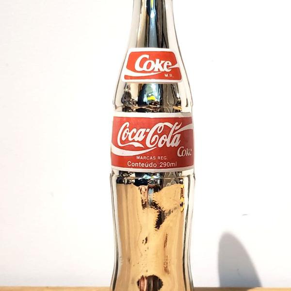 garrafinha coca cola retrô metalizada