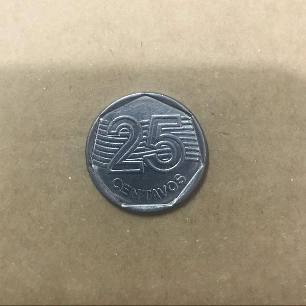 moeda 25 centavos de real 1994 anômala data vazada