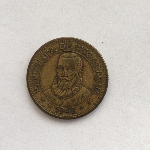 moeda antiga nicaragua 1943 - 25 centavos de cordoba