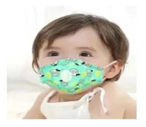 2 Máscara Bebê Infantil Pano Tecido Duplo Lavável