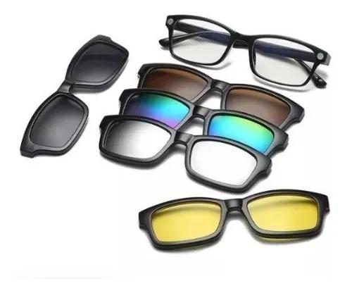 Armação Para Óculos Grau + Kit Clip On 6x1 Peças Modelo