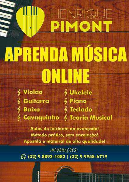 Aulas de Violão Guitarra Baixo Teclado Piano Cavaquinho e