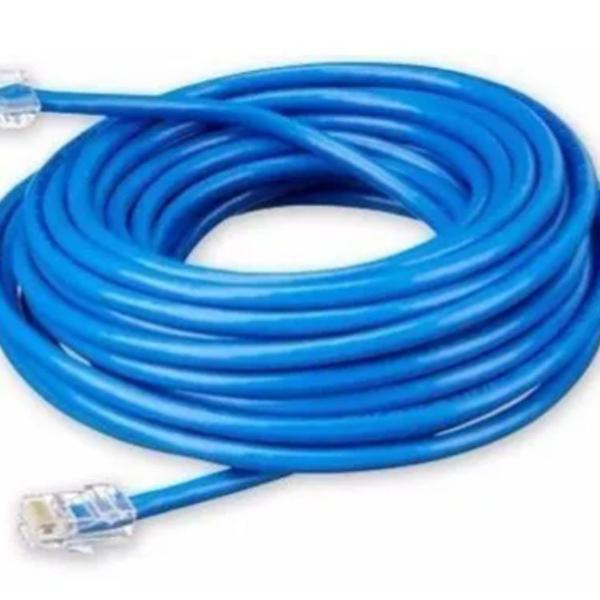 Cabo De Rede Ethernet 15 Metros Internet Montado Azul