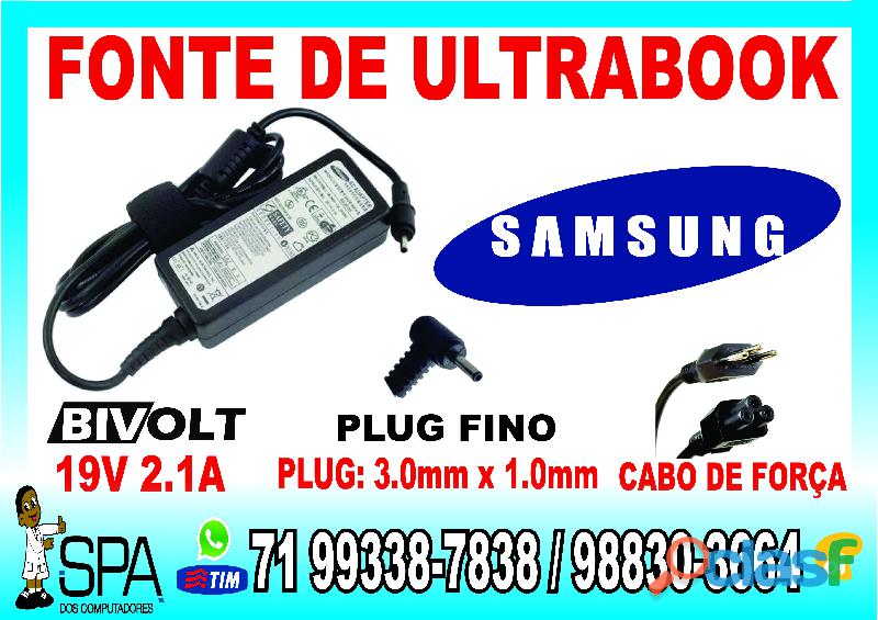 Carregador Para Notebook e Ultrabook Samsung 19V 2.1A 40w