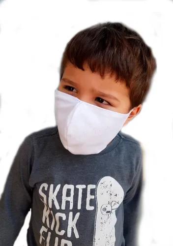 Máscara Infantil Reutilizável - 100% Algodão - Branco
