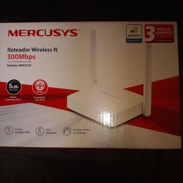 Roteador mercusys mw301r(br) 1.0 wireless n 300mbps 2