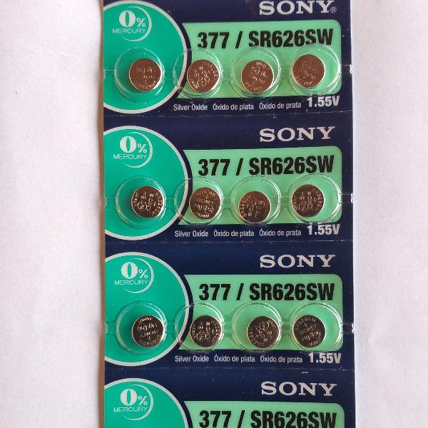 bateria Sony 377 com 25 baterias