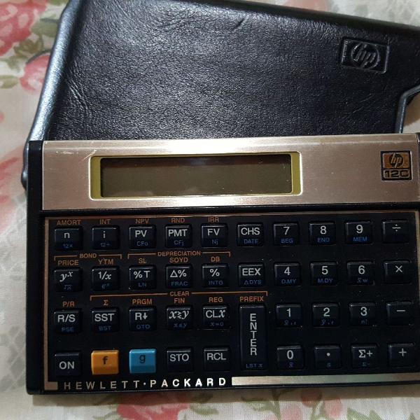 calculadora científica HP 12c dourada