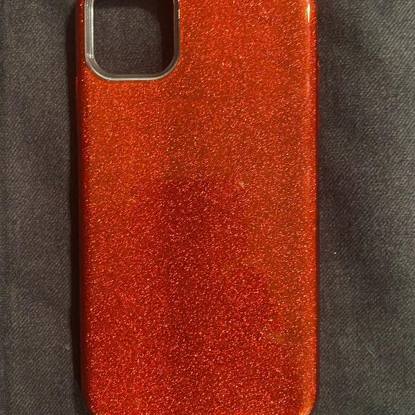 capinha iphone 11 vermelha glitter