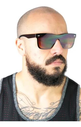 culos De Sol Lente Plana Preto Masculino Proteção Uv400