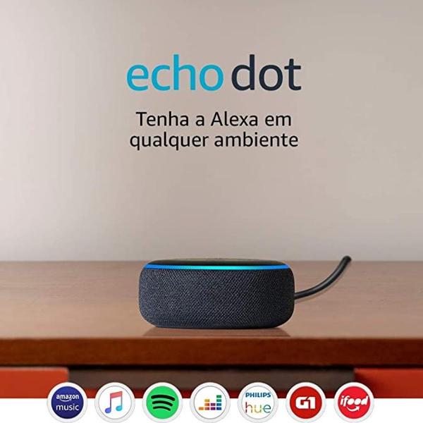 echo dot (3ª geração): smart speaker com alexa - cor