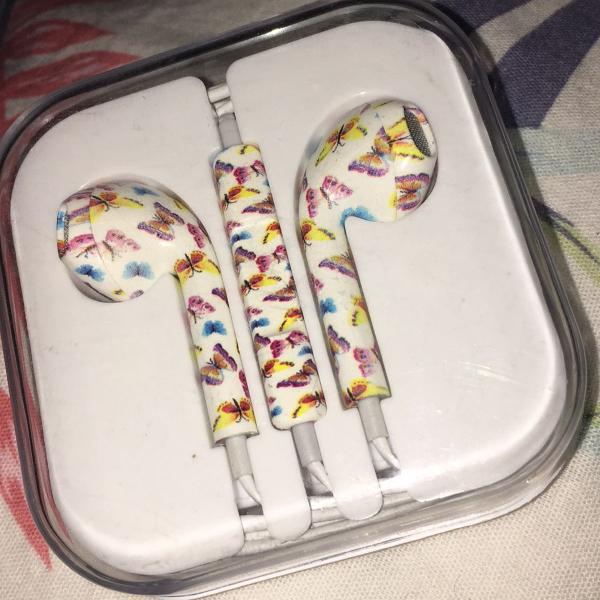 fone de ouvido borboletas iphone