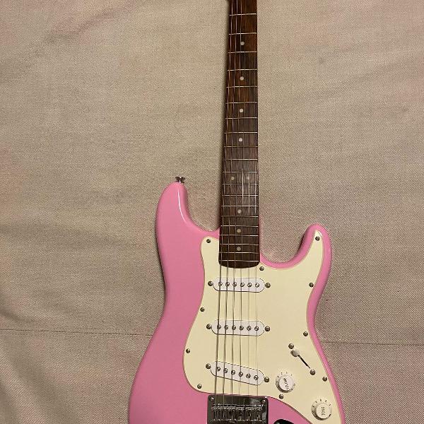 guitarra fender squier mini rosa