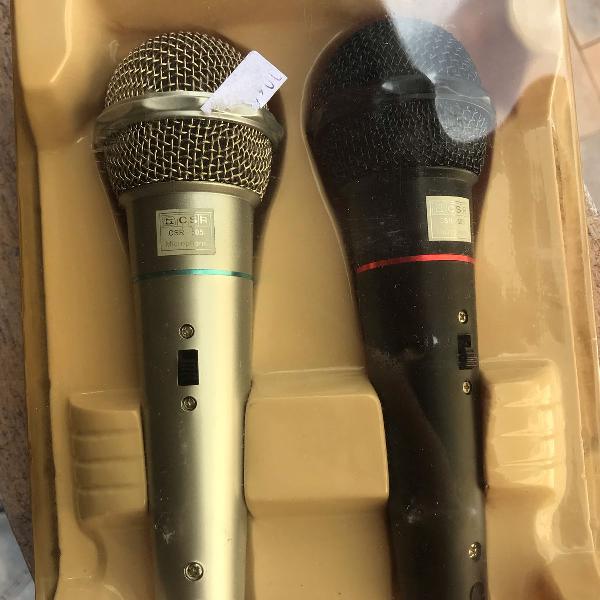 kit 2 microfones dinamic com fio