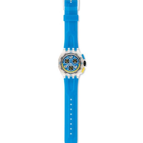 relógio azul swatch smooth wave