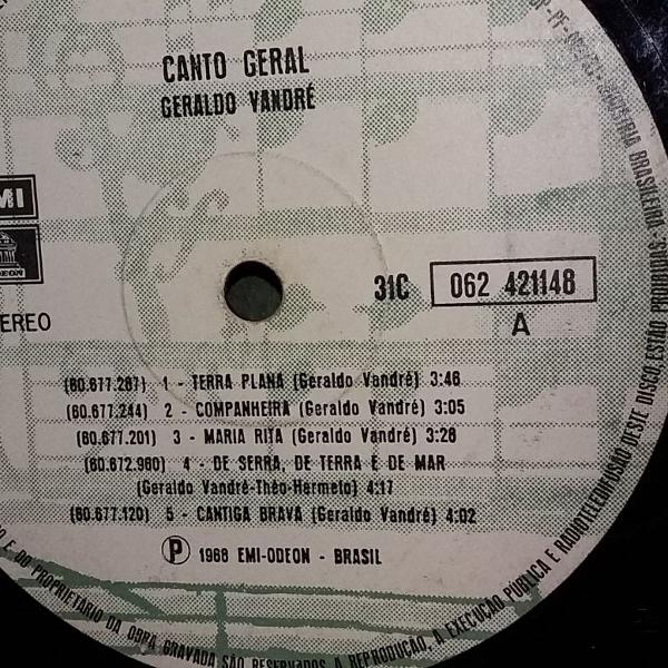 vinil geraldo vandré 1968 sem capa