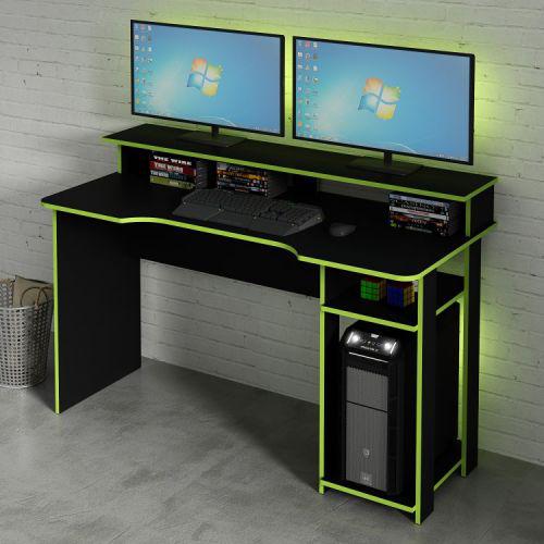 Mesa Gamer Com Porta CPU Tecno Mobili Preto\/Verde