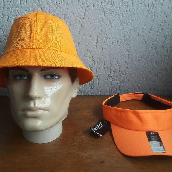 Double Orange Unissex Chapéu Bucket hat e viseira