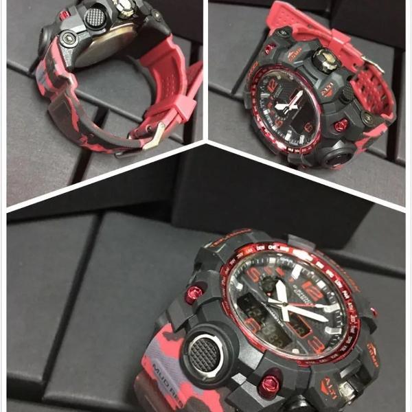 Relógio casio g-shock mudmaster gwg-1000-1a3dr Vermelho