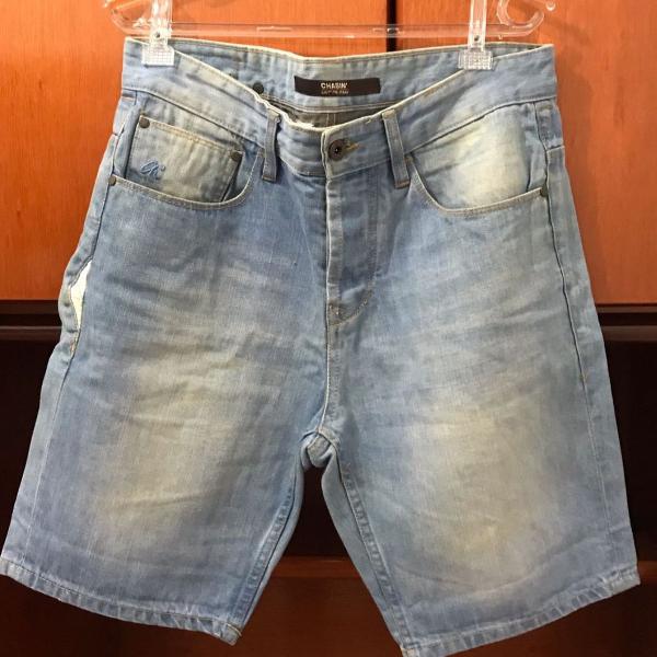 bermuda jeans claro masculina- chasin original