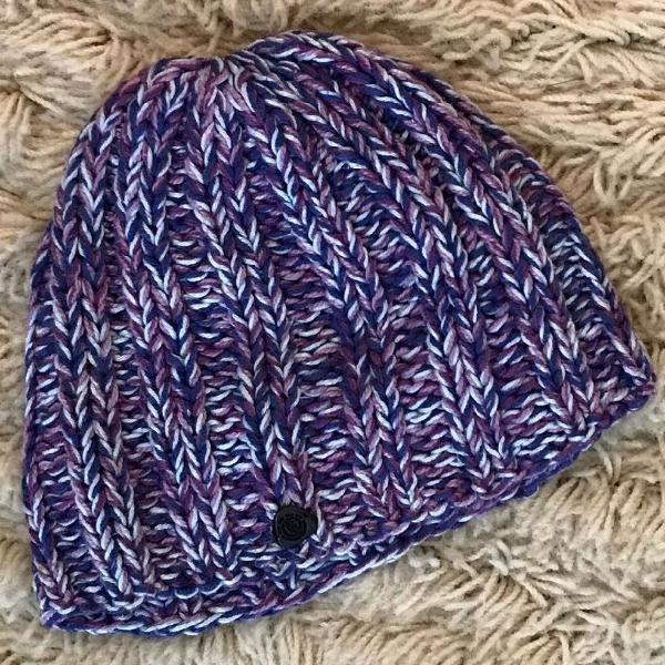 gorro tricô roxo e azul element