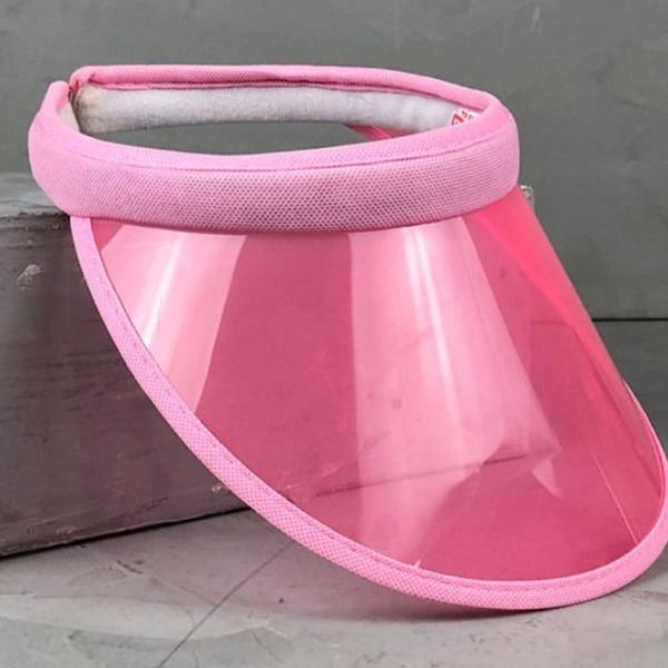 viseira com tela transparente na cor pink