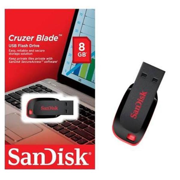Pendrive SanDisk Cruzer Blade 8GB preto/vermelho