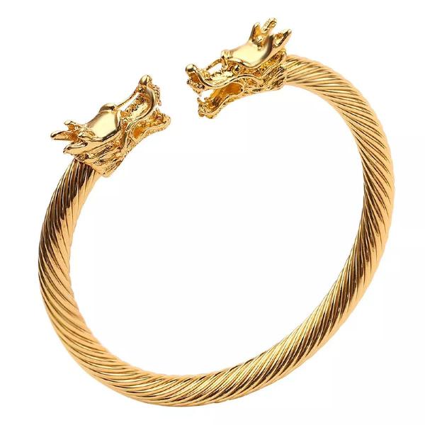 Pulseira Bracelete Viking Dourada Aço Inoxidável