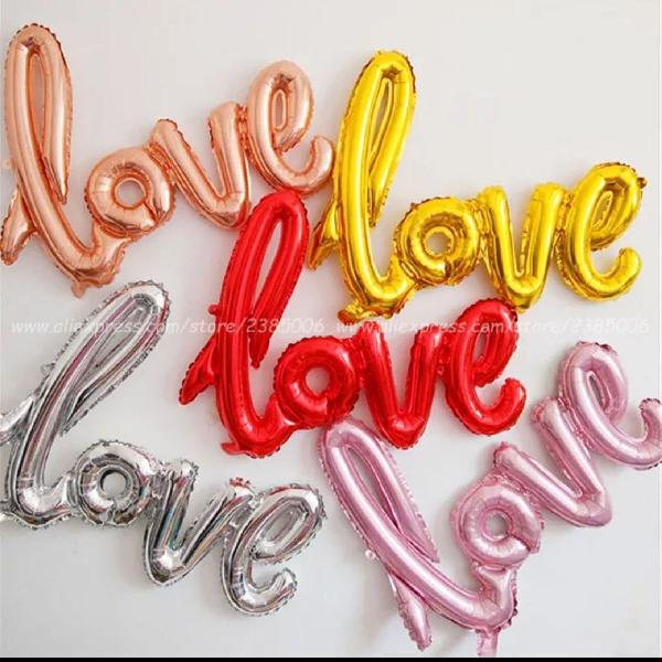 balão metalizado palavra love 55 cm