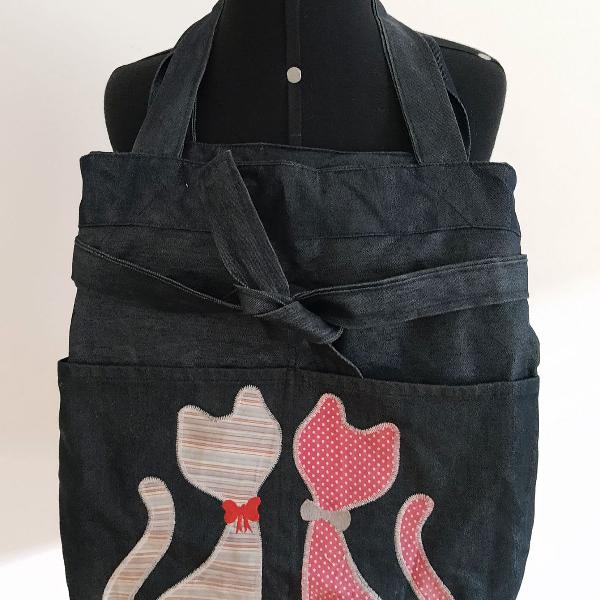 bolsa jeans gatinha