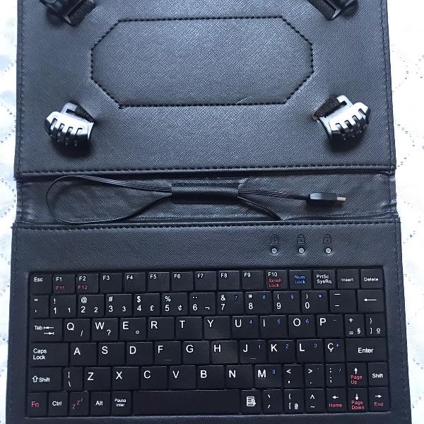 capa case multilaser com teclado p/ tablet