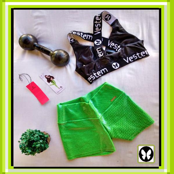 combo moda fitness: shortinho + top: vestem #lindodemais