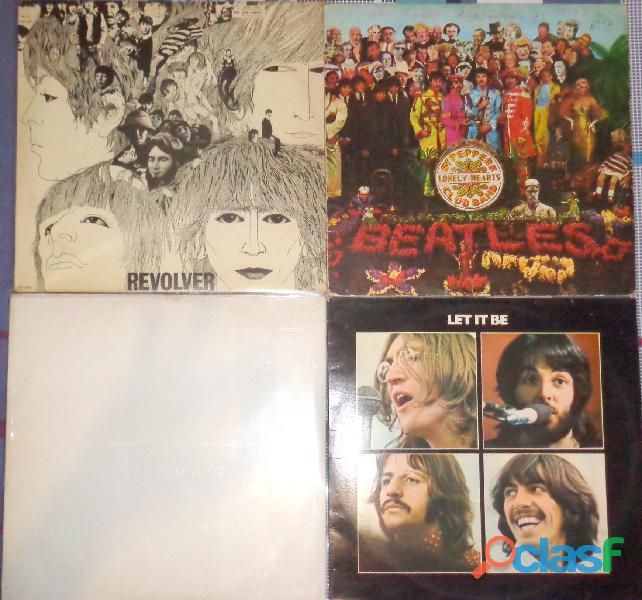 4 LPs Beatles Revolver, Sgt Peppers, White e Let it Be