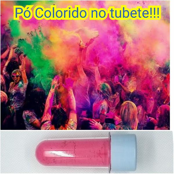 10 tubetes de pó colorido - várias cores