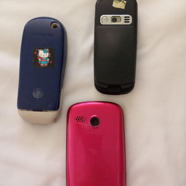 3 celulares antigos (retirada de peças)