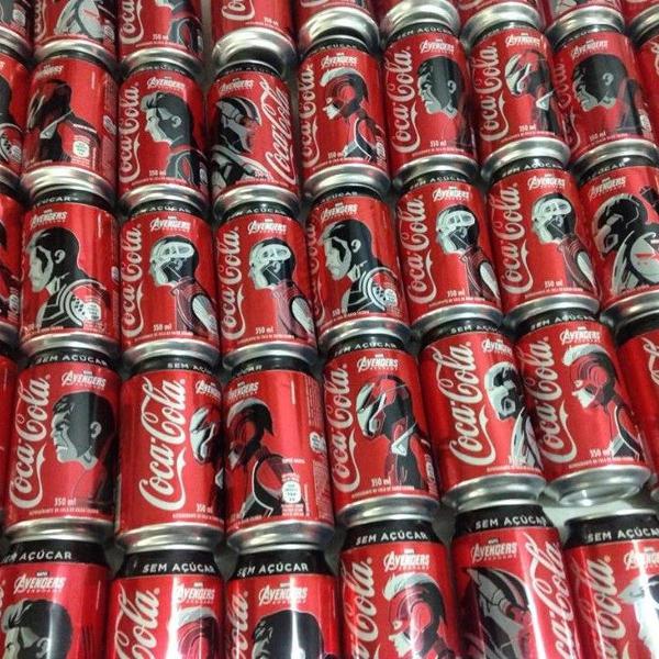 5 Latas Coca Cola Vingadores 350ml Vazia Monte O Lote