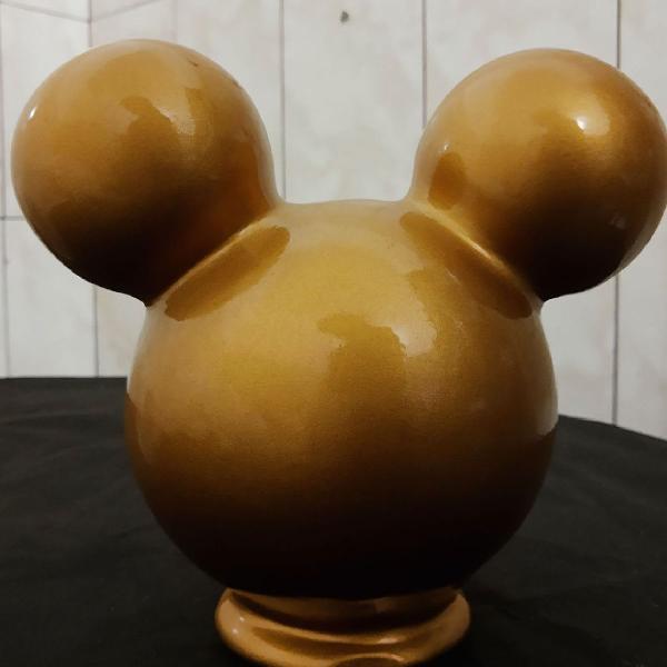 Cabeça Mickey porcelana dourada