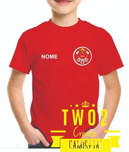 Camiseta Bombeiro Infantil Criança Bombeiros Com Nome!