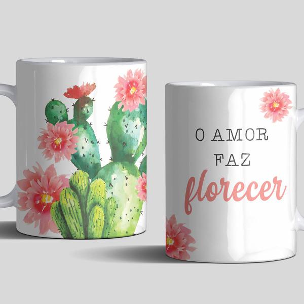 Caneca 'O amor faz florecer'