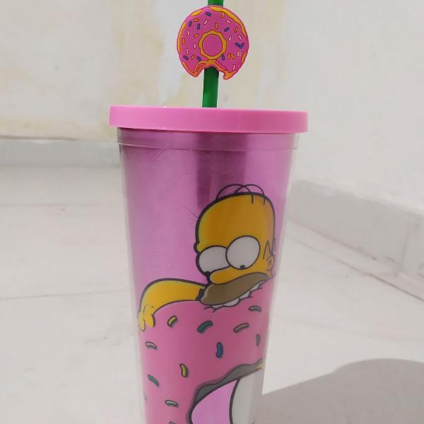 Copão metálico rosa dos Simpsons