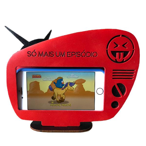 Porta celular formato televisão
