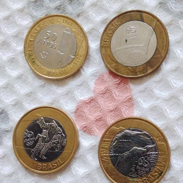 Quarteto de moedas comemorativas