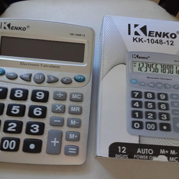 calculadora cinza com teclas grandes novo na caixa!